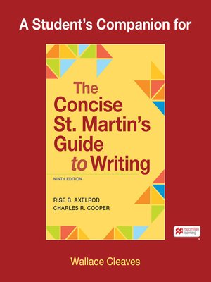 cover image of A Student's Companion to the Concise St. Martin's Guide to Writing